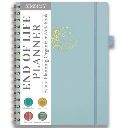 End of Life Planner, Spiral Estate Planning Organizer for Senior, Final Arrangements Just in Case I Die Book Organizer, Will Preparation, Last Wishes & Funeral Planning Notebook for Beneficiary, Death