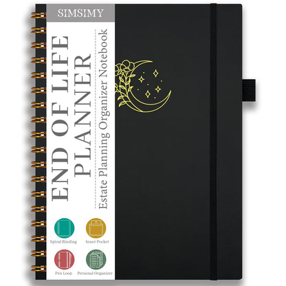 End of Life Planner, Spiral Estate Planning Organizer for Senior, Final Arrangements Just in Case I Die Book Organizer, Will Preparation, Last Wishes & Funeral Planning Notebook for Beneficiary, Death