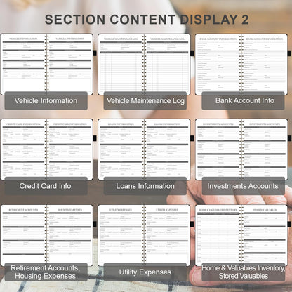 End of Life Planner, Spiral Estate Planning Organizer for Senior, Final Arrangements Just in Case I Die Book Organizer, Will Preparation, Last Wishes & Funeral Planning Notebook for Beneficiary, Death