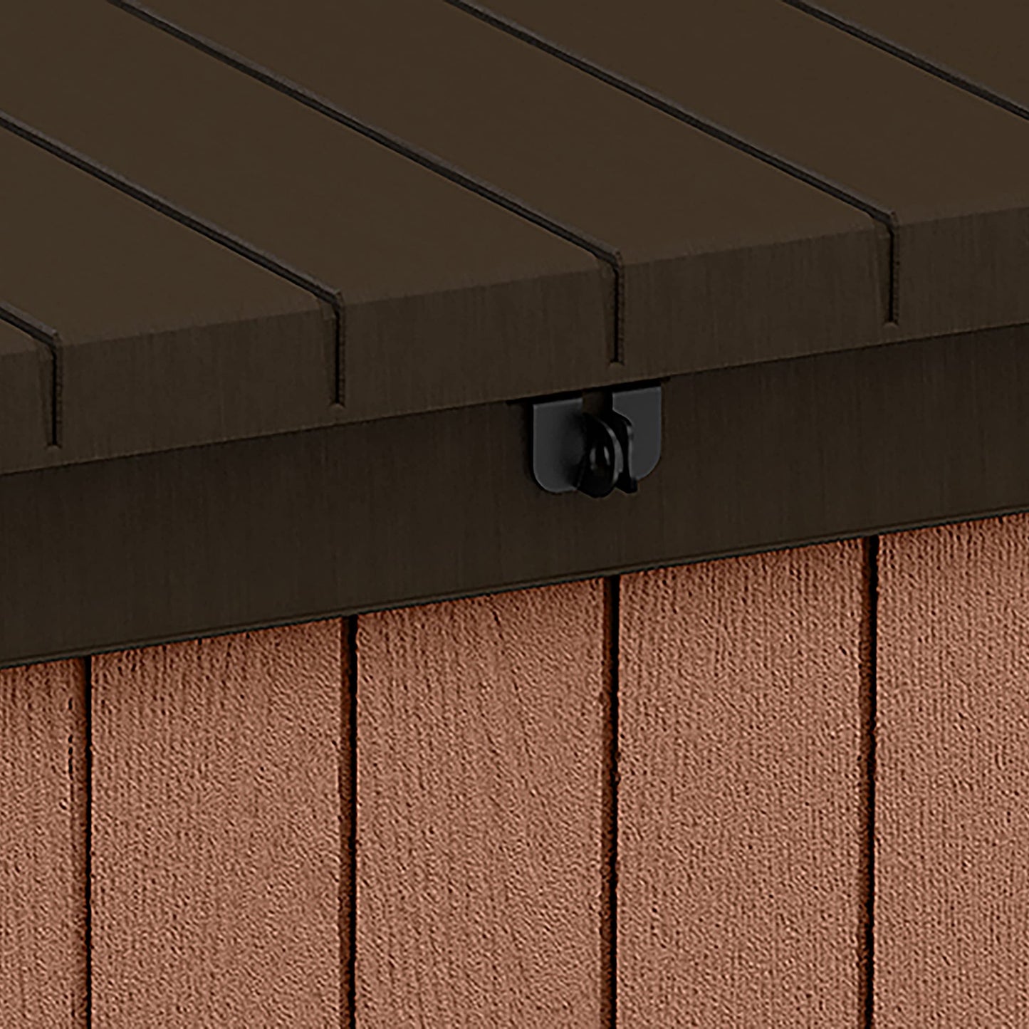 Keter Darwin 380L Outdoor Garden Furniture Storage Box Brown Evotech+ Wood Look and Feel | Fade Free | All Weather Resistant | Safe and Secure | Zero Maintenance | 2 year Warranty