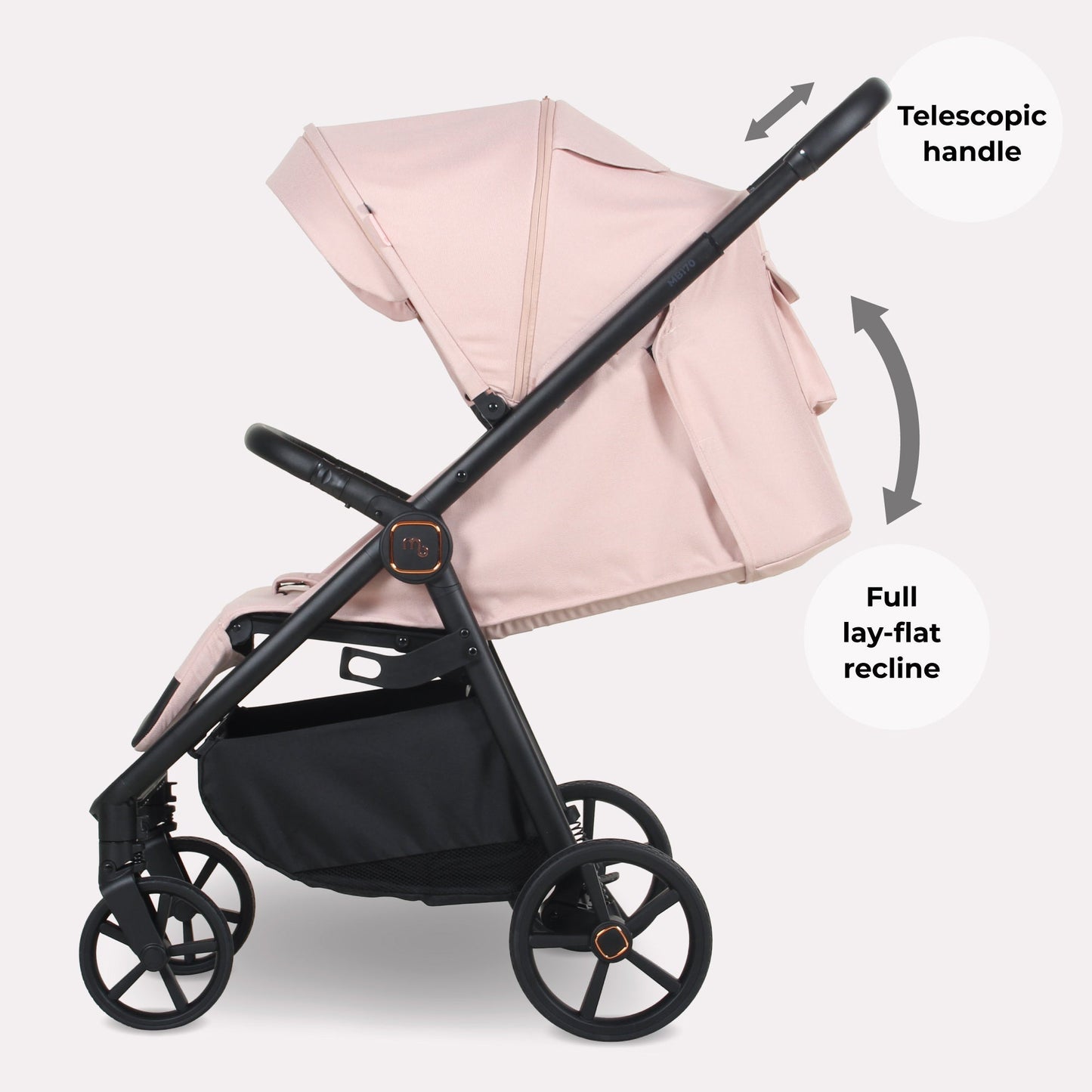 MB170 Plus Pushchair - Pastel Pink