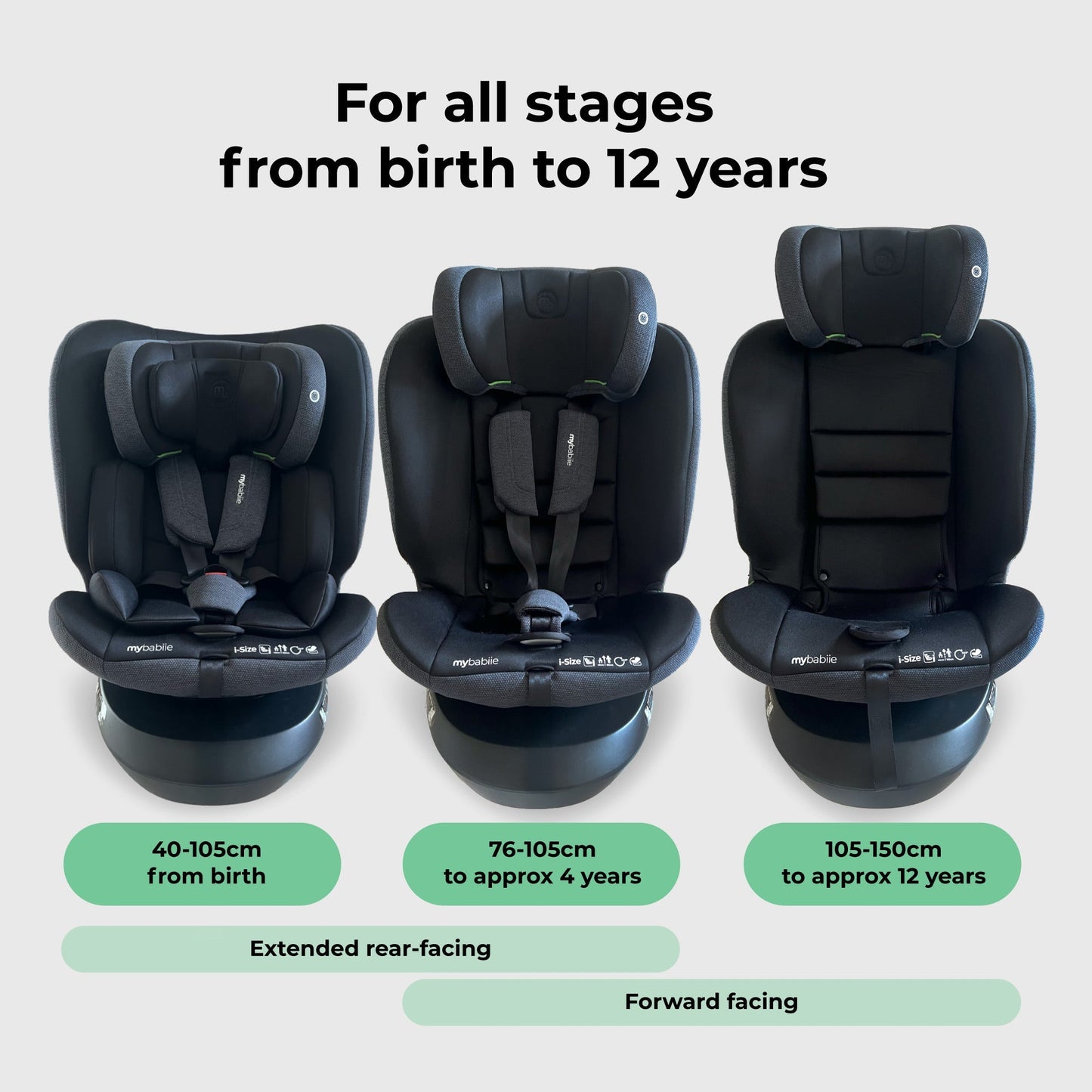 MBCS200 Spin R129 Car Seat with Top Tether - Black