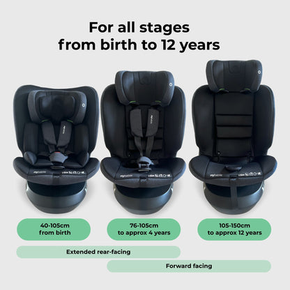 MBCS200 Spin R129 Car Seat with Top Tether - Black