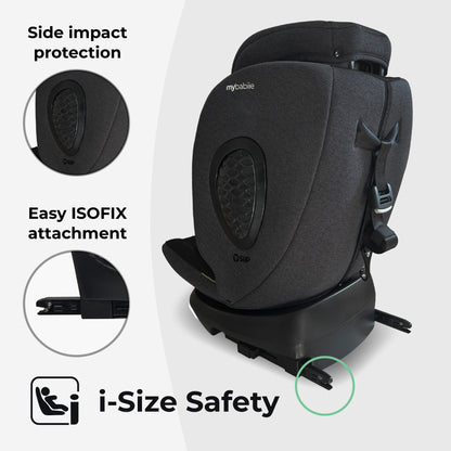 MBCS200 Spin R129 Car Seat with Top Tether - Black