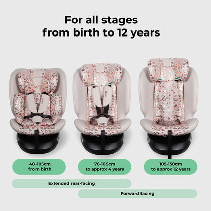 MBCS200 Spin R129 Car Seat with Top Tether - Pink Leopard