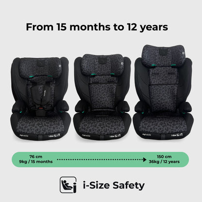 MBCS75 Toddler to Booster R129 Car Seat with ISOFIX - Black Leopard
