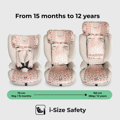 MBCS75 Toddler to Booster R129 Car Seat with ISOFIX - Pink Leopard