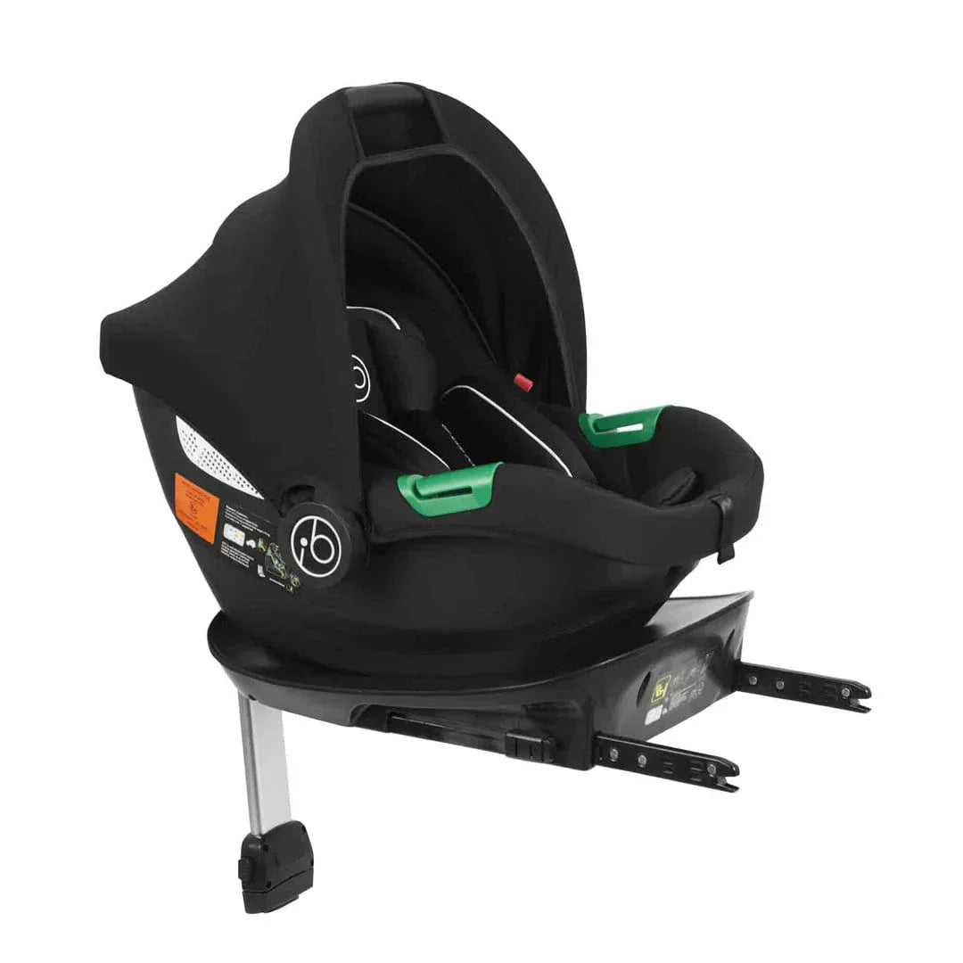 Ickle Bubba Stomp Luxe 12 Piece Travel System with i-Size Cirrus Car Seat & ISOFIX Base - Black / Midnight / Black