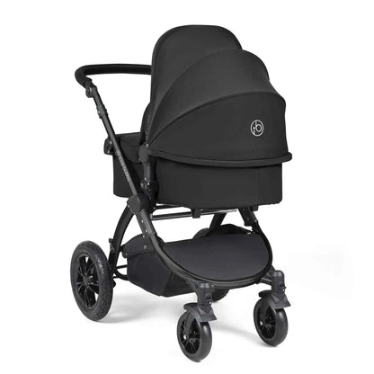 Ickle Bubba Stomp Luxe 12 Piece Travel System with i-Size Cirrus Car Seat & ISOFIX Base - Black / Midnight / Black
