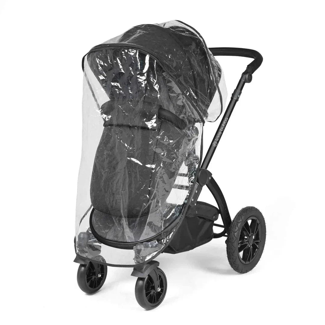 Ickle Bubba Stomp Luxe 12 Piece Travel System with i-Size Cirrus Car Seat & ISOFIX Base - Black / Midnight / Black